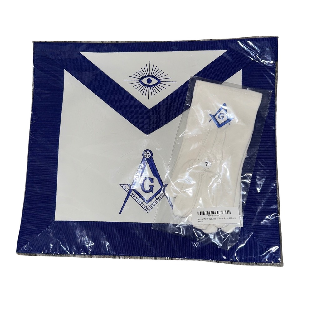 Masonic Apron and Gloves Size Large New